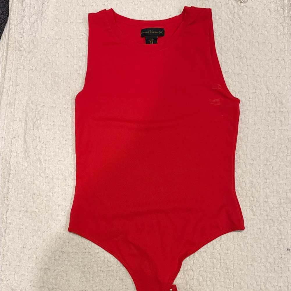 Red Sleeveless Bodysuit